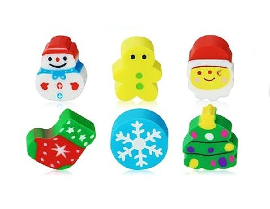 Christmas Winter Mini Erasers - 6 Assorted Styles - Item #7343 image