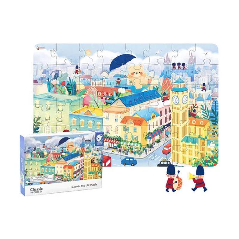 Classic World - Coco in The Uk Puzzle - Natural Wood - 48pcs - Item #7401 40037 image