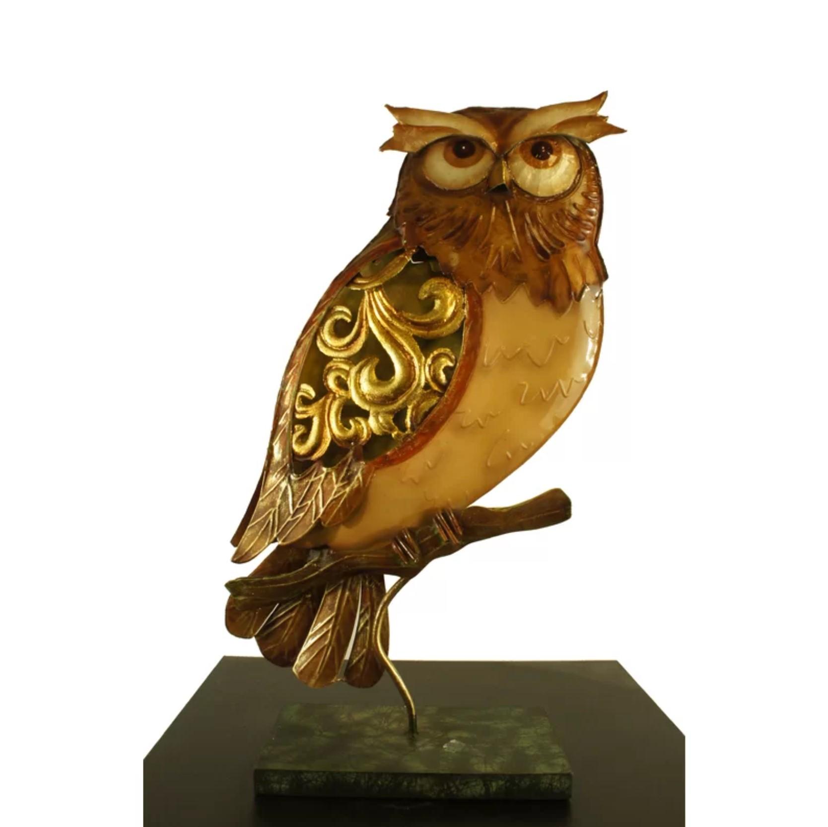 Owl Metal Figurine - 13" Tall - Item #7491 13009 image
