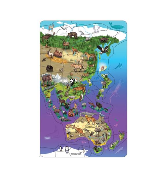 Magnetic Wildlife Map Puzzle - Learn geography and animal facts - Asia & Australia - Item #7732 734120 image