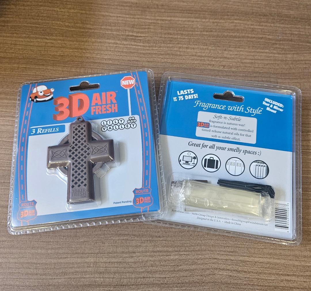 3D Hanging Cross Air Freshener with 3 Refills - Item #7902 image