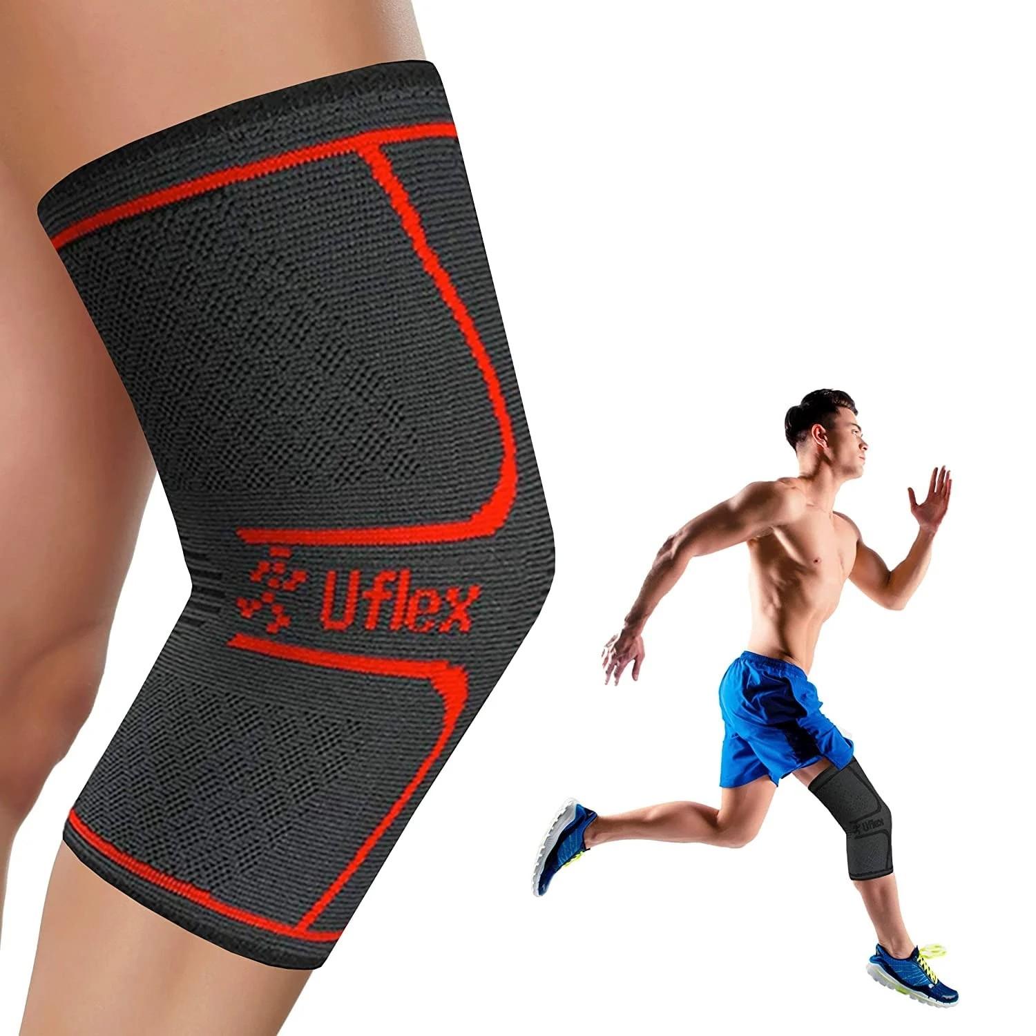 UFlex Knee Compression Sleeve Support for Women and Men - Non Slip Knee Brace - Large - Item #8147 image