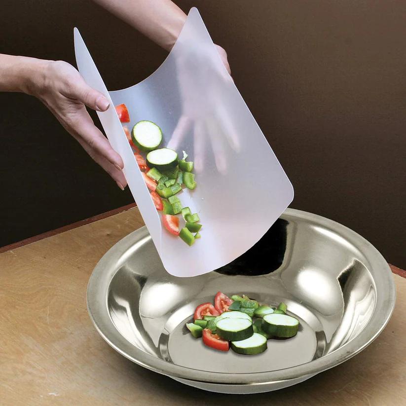 Set of 2 - Flexible Cutting Board Mats - Clear Frosted - Made in the USA of BPA Free Food Grade Plastic - 12" x 15" - Item #8242 image