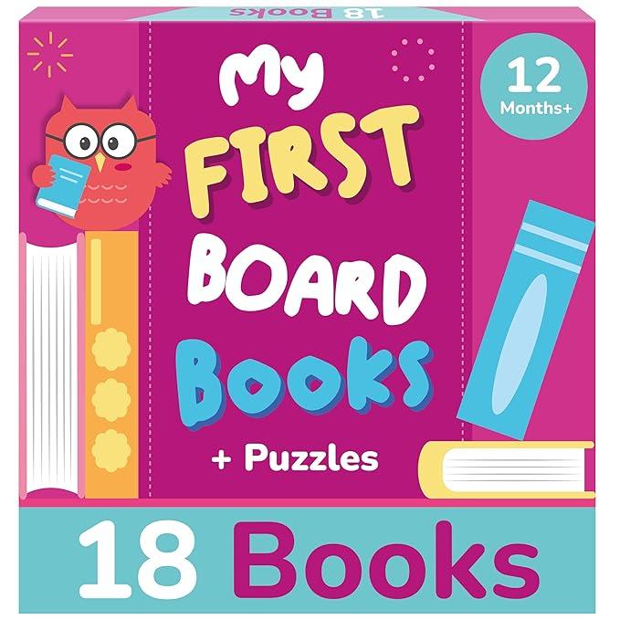TOYVENTIVE Baby Board Books - 12-18 Months - Educational Toys For 1,2,3 Year Olds - Pink - Item #8350 image