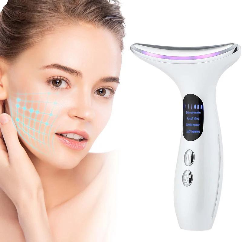 Plavogue 4-in-1 Anti-Aging Face and Neck Massager and 50ml Instrument Essence Gel - Item #8358 Q011W01