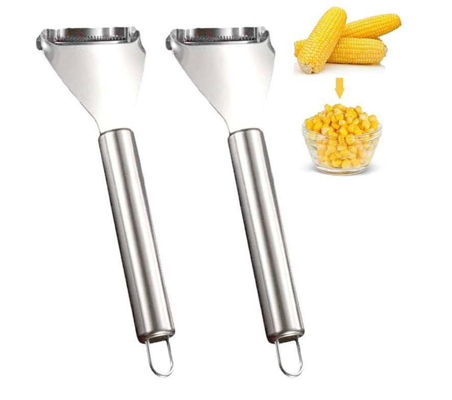 2 Pcs - Fast Corn Peeler Stripper - Stainless Steel Corn Kernel Remover Tool - Item #8456 image