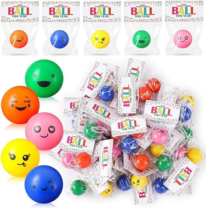 Face Stress Balls - Funny Face Squeeze Balls - Relief Toy with Bag and Card - Multi-Colored - Item #8679 image