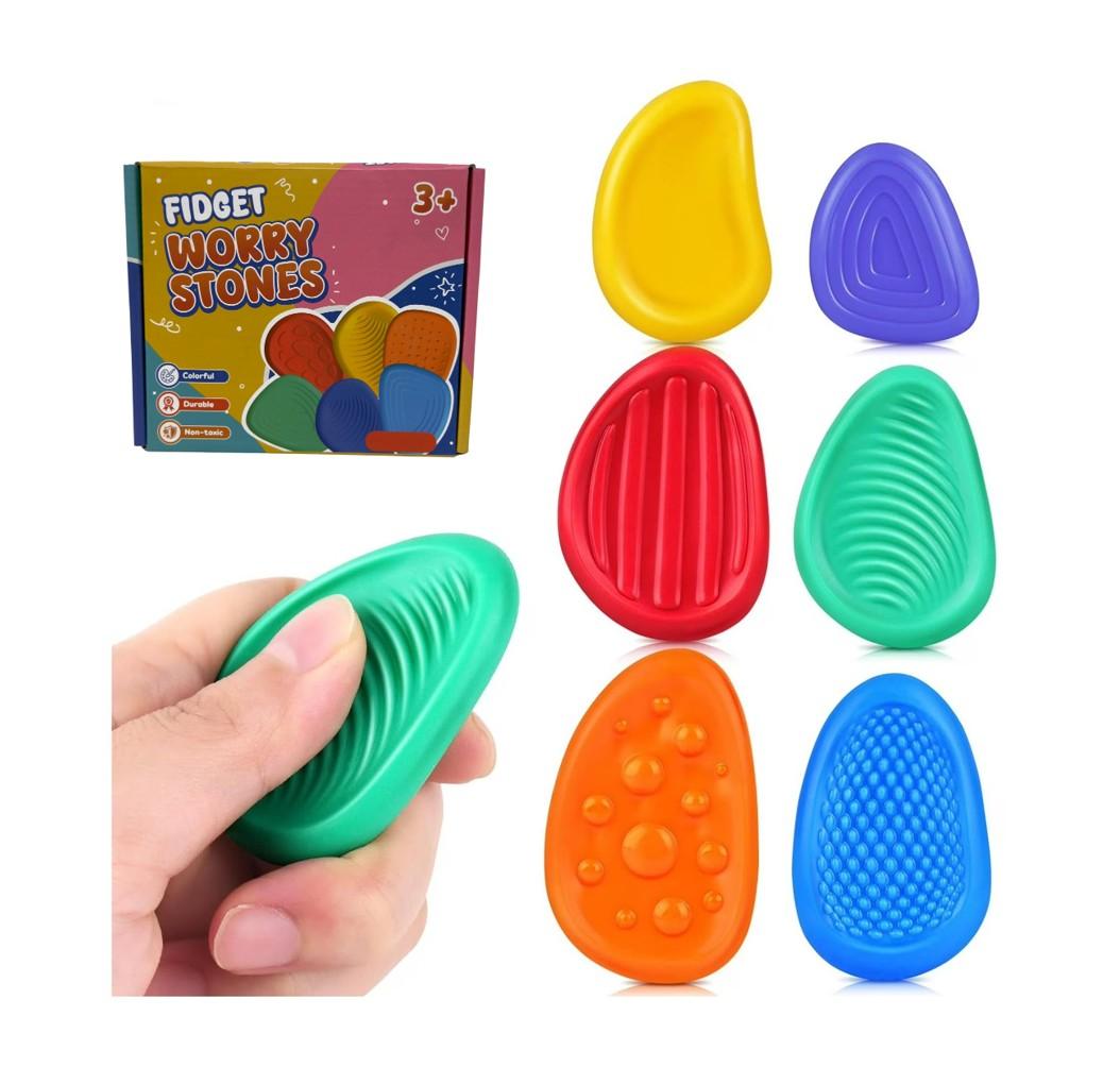 Fidget Toy Sensory Stones - Textured - Soft Worry Stones - Calming - Anxiety Relief - Item #8677