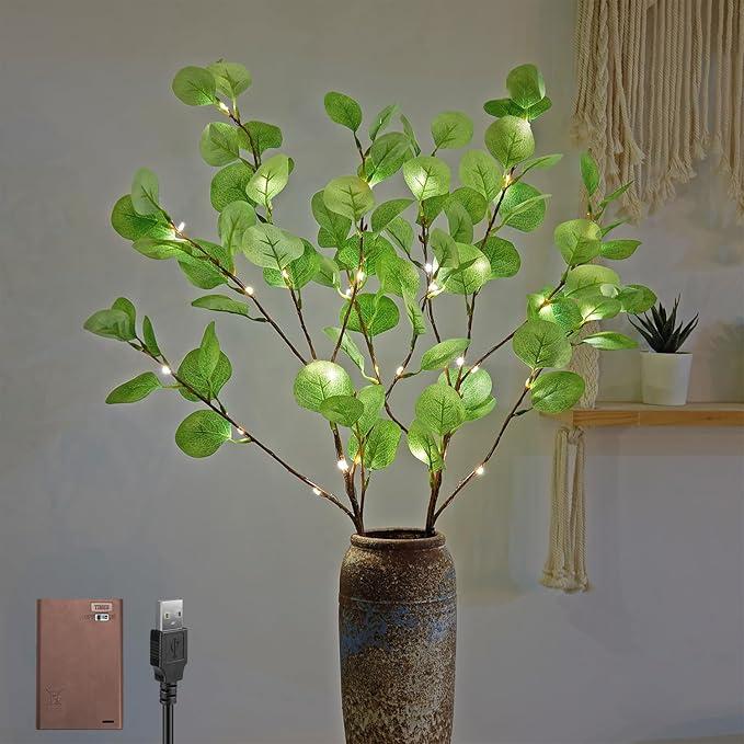 30" Lighted Eucalyptus - Timer - USB Plug-in and/or Battery Operated - Item #8931-JQYHC30IN-LG image