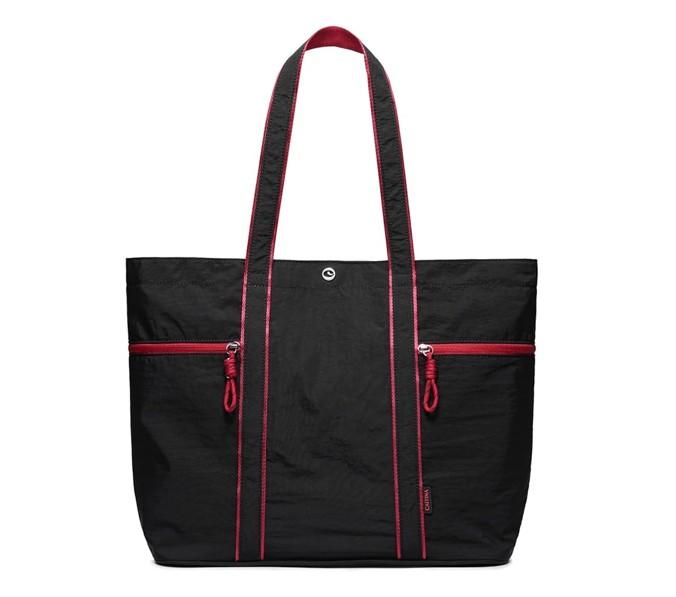 Large Canvas Tote Bag - Zipper - Lightweight - Heavy Duty - Black - Item #9011 image