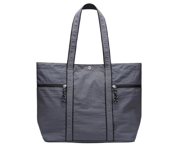 Large Canvas Tote Bag - Zipper - Lightweight - Heavy Duty - Dark Gray - Item #9010 image