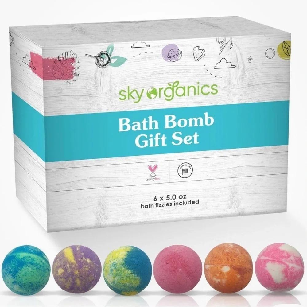 Sky Organics Six Bath Bomb Gift Set - Soak, Nourish, and Relax BB6S6 - Item #9065 image