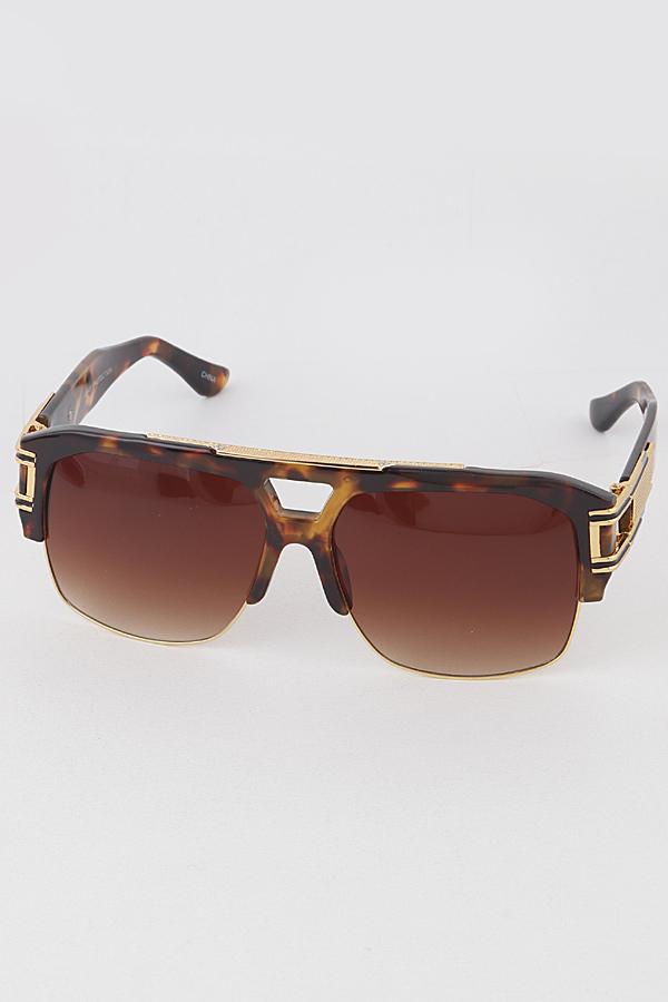 Half Frame Aviator Sunglasses image
