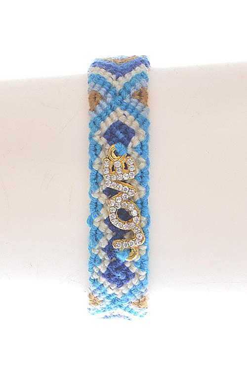 love rhinestone charm bracelet image