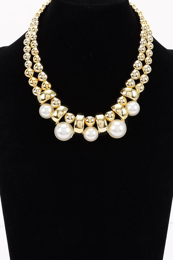 Multi CCB and Pearl Necklace (AMN3536) image