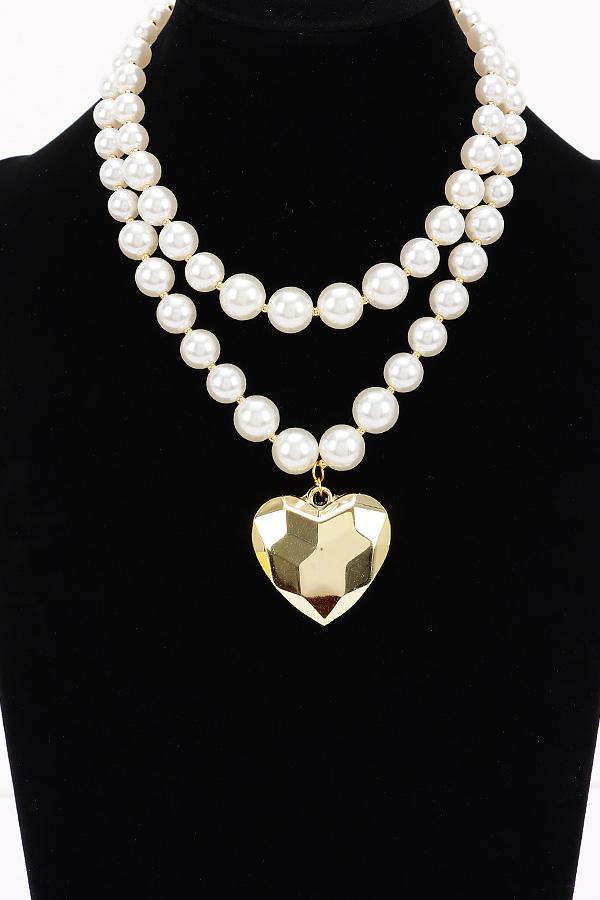 Pearl and Heart CCB Necklace image