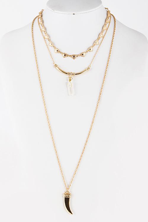 Shark Tooth Triangle Linked Collar Necklace 5CAF5 image