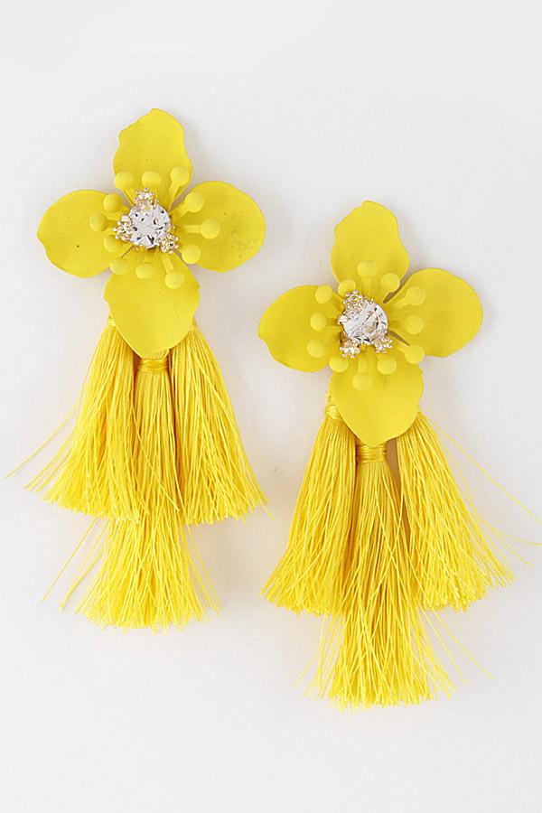 Flower & Tassel Earrings 8EAB1. image