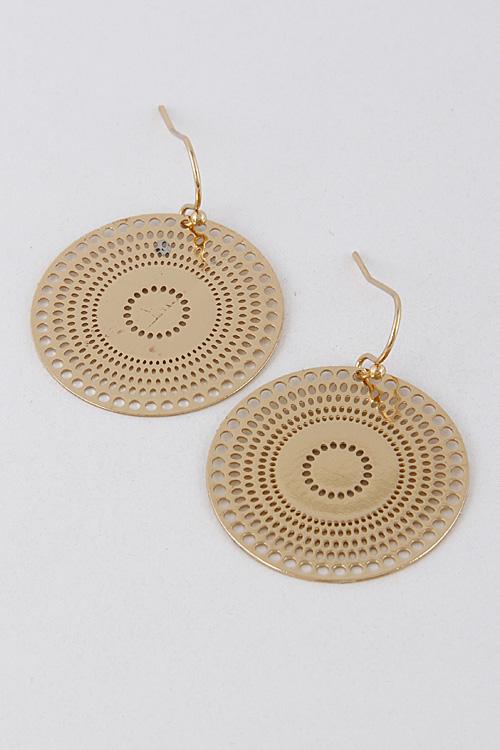 Tribal Inspired Round Shape Flat Earrings 6KCB4 image