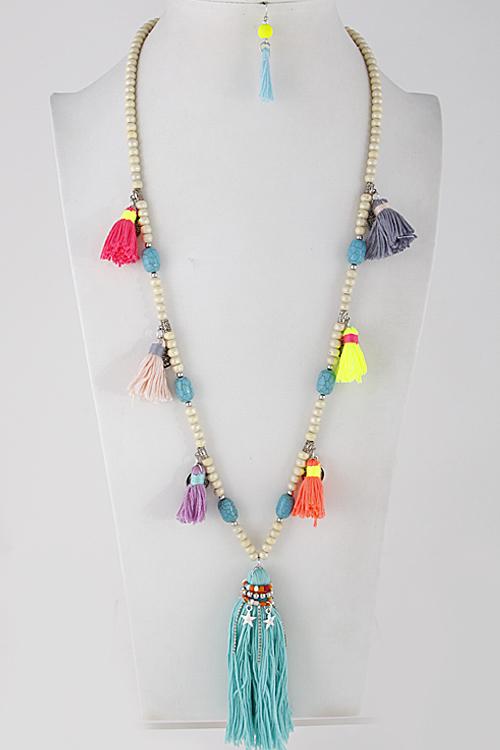 Boho Tassel Colorful Necklace 7FCA6 image
