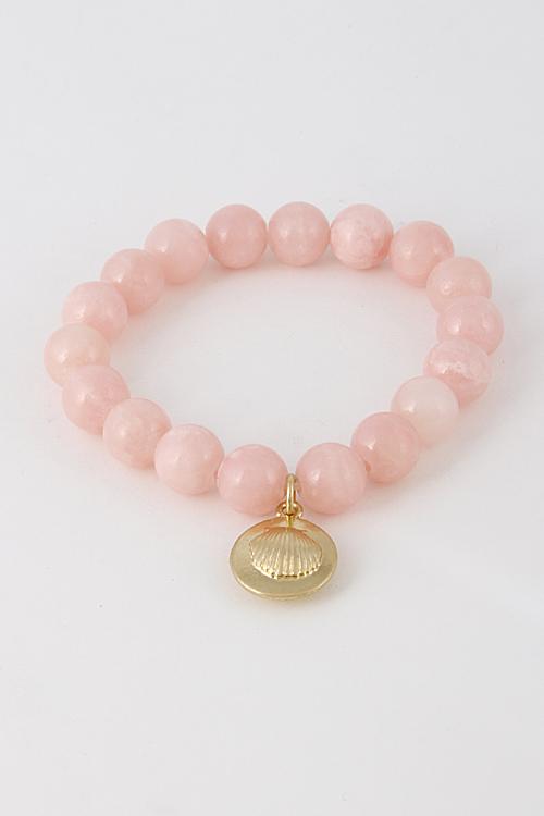 Light Colored Bead Bracelet With Shell 6EAH9 image