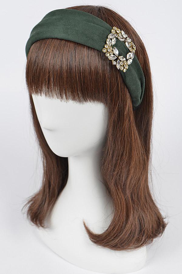 Micro Suede Headband W/Glass Stones image