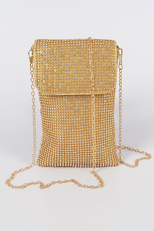 Mini Rhinestone Mini Rectangular Clutch. image