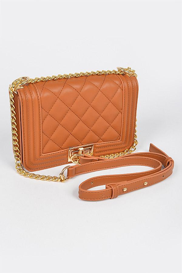 Quilted Faux Leather Crossbody Bag (HPC3672) image