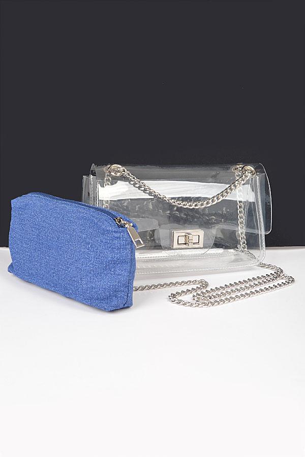 Clear Bag w/ Denim Pouch image
