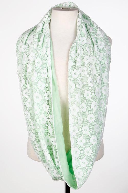 Color Block Lace Half Infinity Scarf 5ACG SCARF3 image