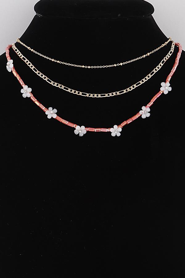 Multi Flower Charms Necklace (MTN0020) image