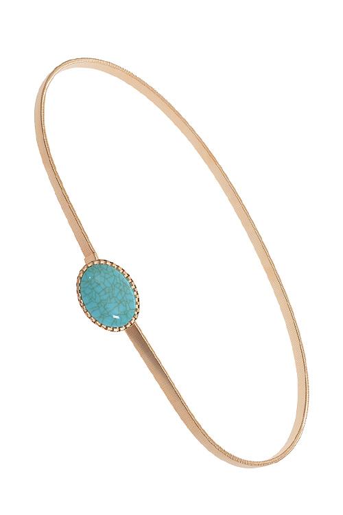 Big Turquoise Metal Cover Thin belt