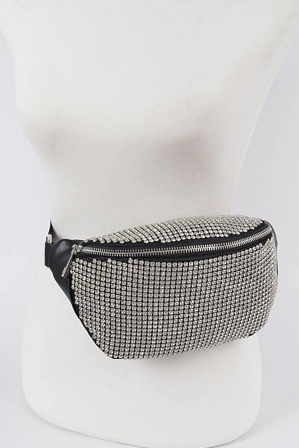 Rhinestone Mesh Fanny Pack. image
