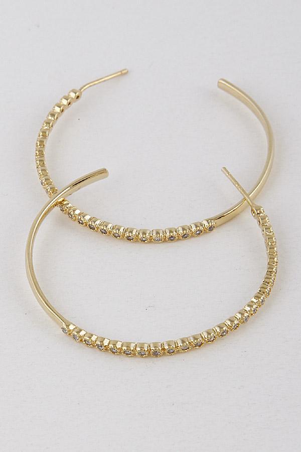 Rhinestone Half Hoop Earring 9ECC5 image
