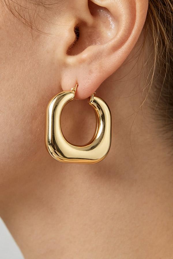 Polished Cubic Hoop Earrings