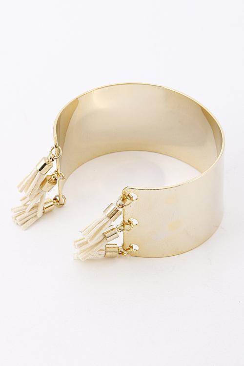 Simple Open Cuff Bracelet With Tassels 6BAJ5 image