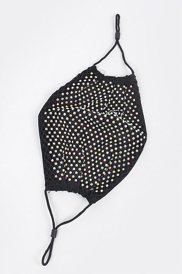 Rhinestone Mesh Fashion Mask. image