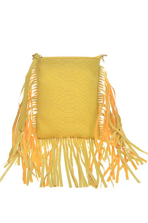Faux Leather Fringed Handbag image