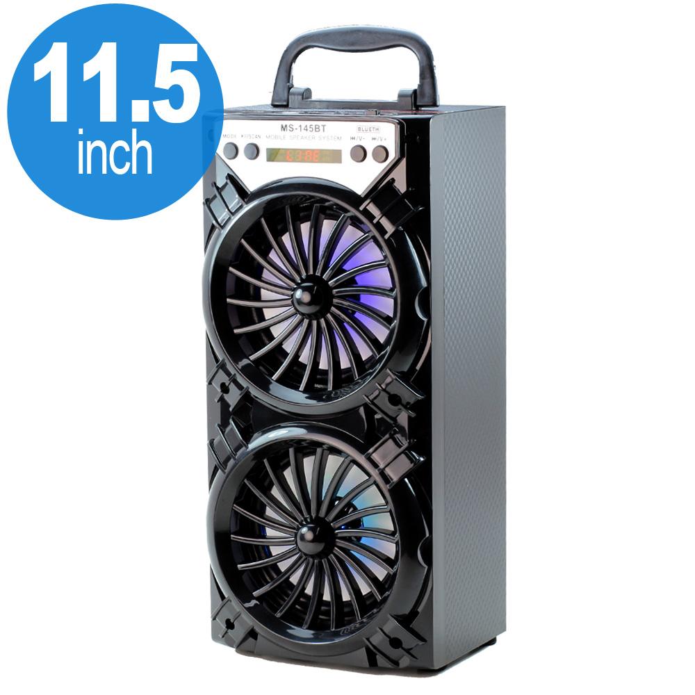 LED Medium Outdoor Subwoofer Portable Bluetooth Speaker 145BT (Black) image