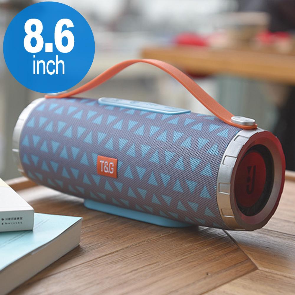 Extreme Drum Style Portable Bluetooth Speaker with Handle Strap TG109 (Gray Blue) image