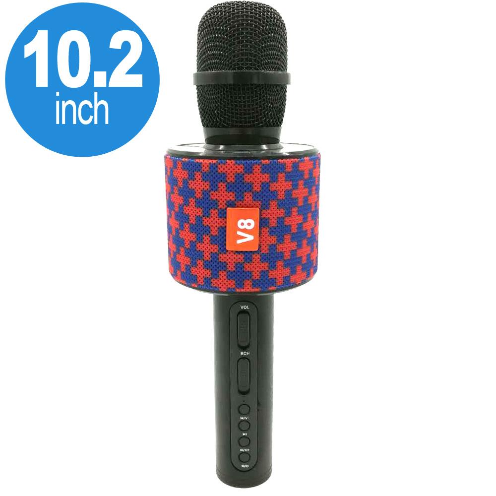 Wireless Bluetooth Karaoke Microphone, 3-in-1 Portable Hand Speaker V8 (Blue Red) image