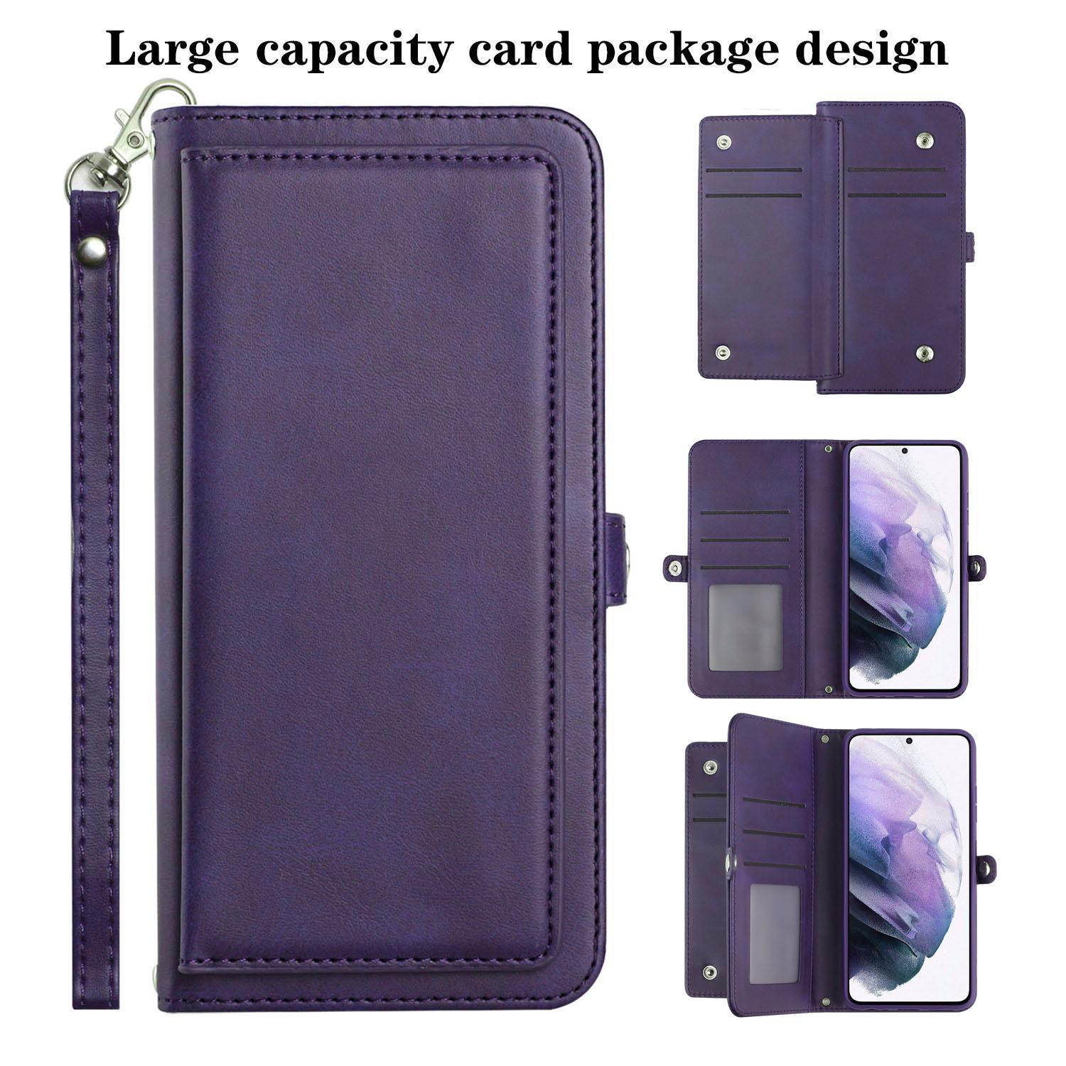 Premium PU Leather Folio Wallet Front Cover Case for Galaxy A32 5G (Purple) image