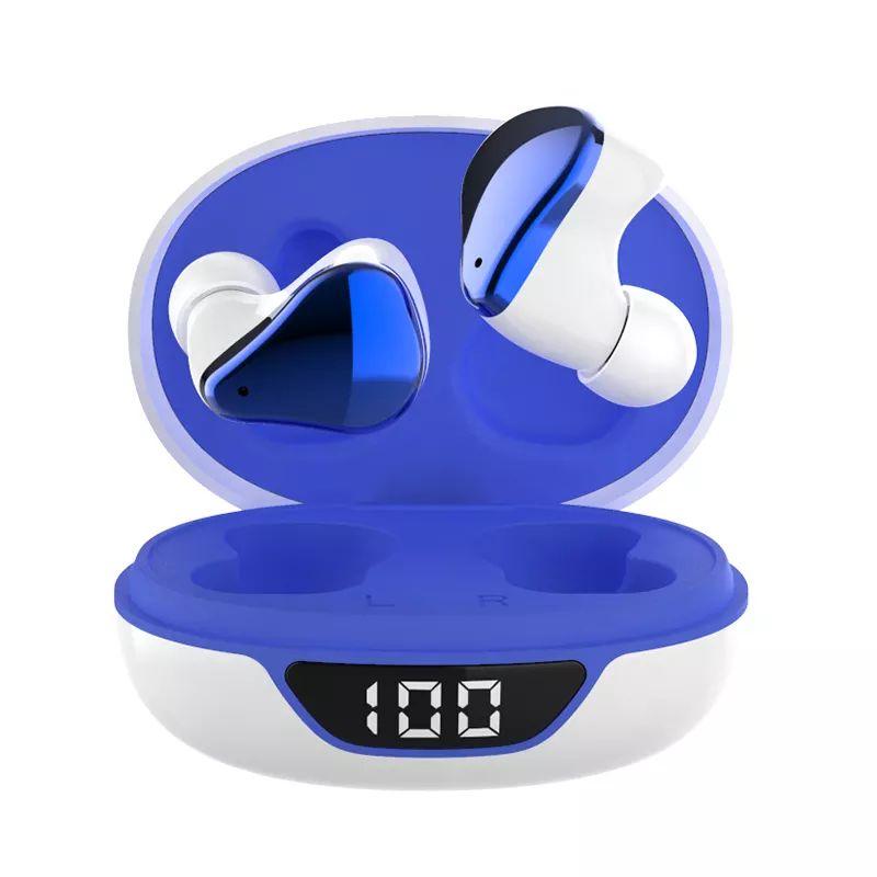 TWS Stereo 9D Sound True Wireless Earbuds Touch Control Bluetooth Wireless Headset P68 (White-Blue) image