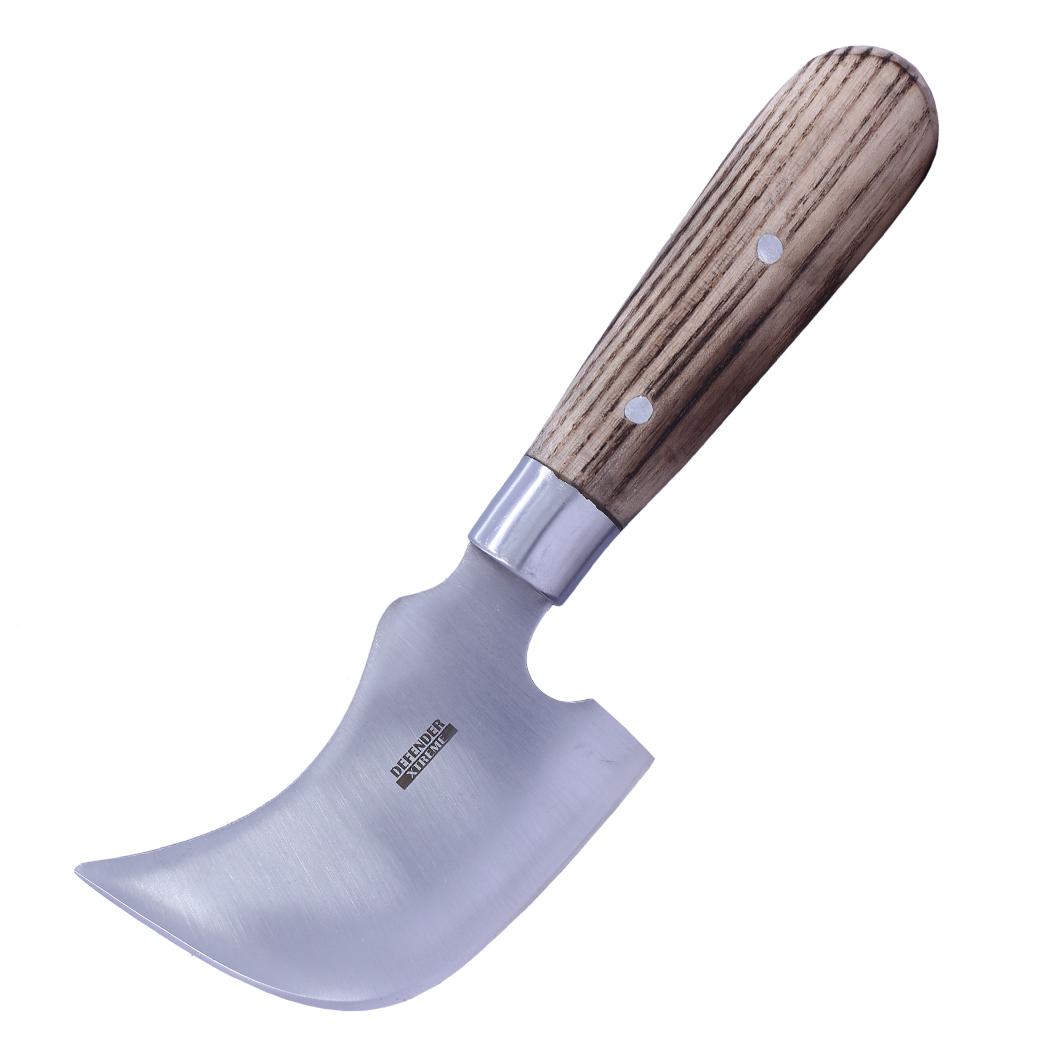 Defender-Xtreme 8.5" Hand Made Crescent Shape Lead Knife Burn Wood Handle With Sheath image