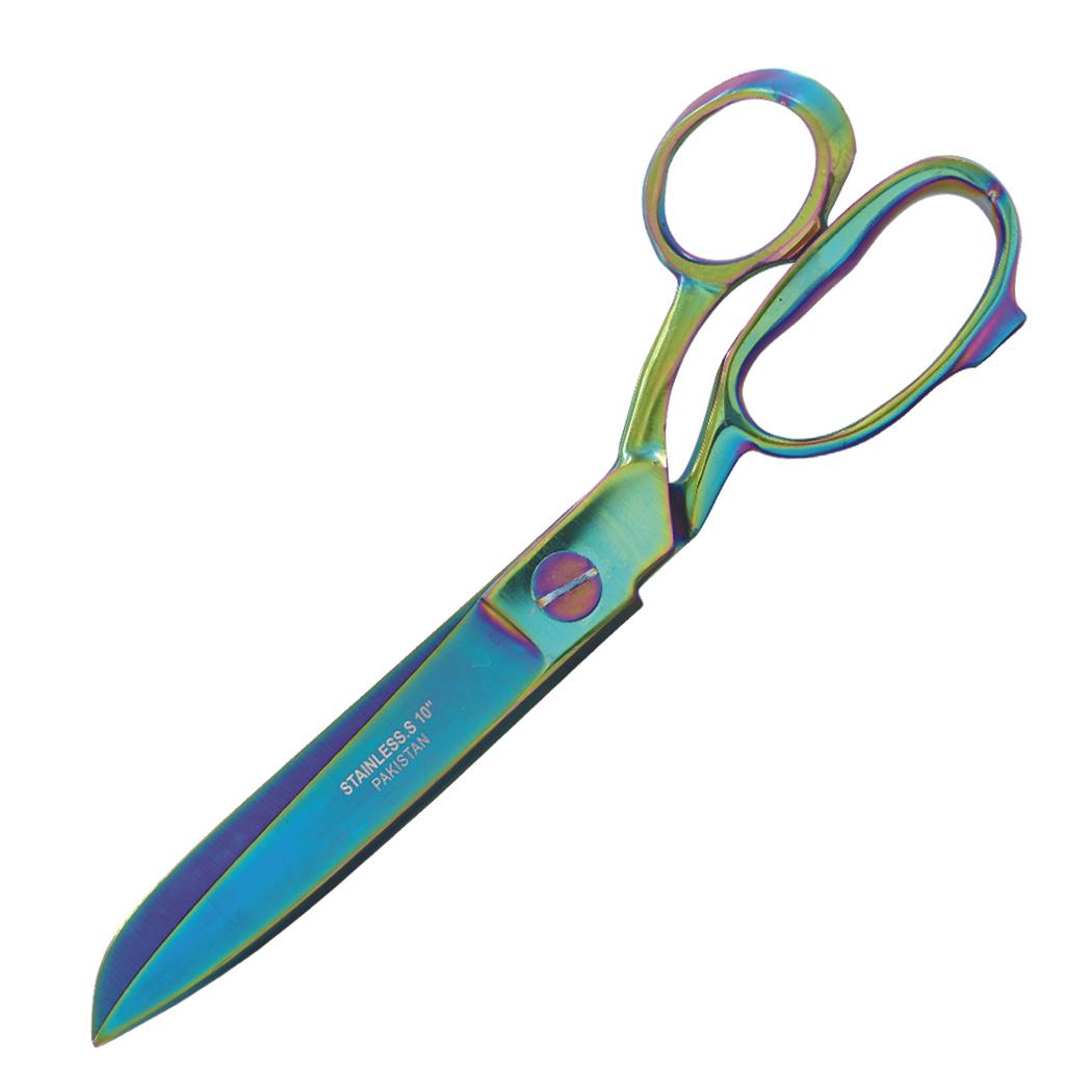 10" Multi Color Dressmaking Fabric Shears Tailor's Sewing Scissors image