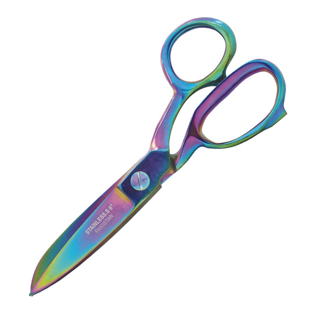 6" Multi Color Dressmaking Fabric Shears Tailor's Sewing Scissors image
