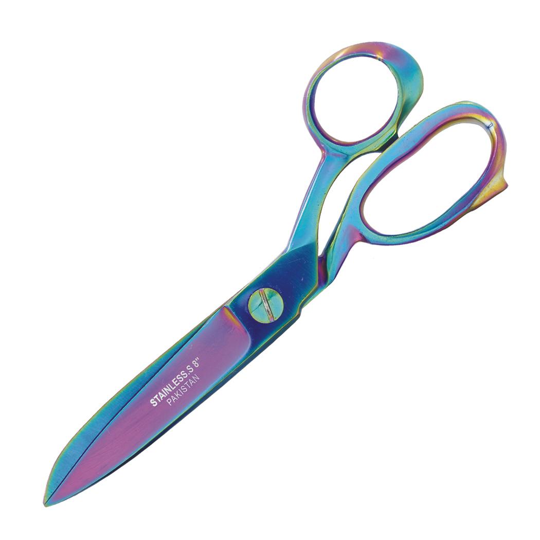 8" Multi Color Dressmaking Fabric Shears Tailor's Sewing Scissors image