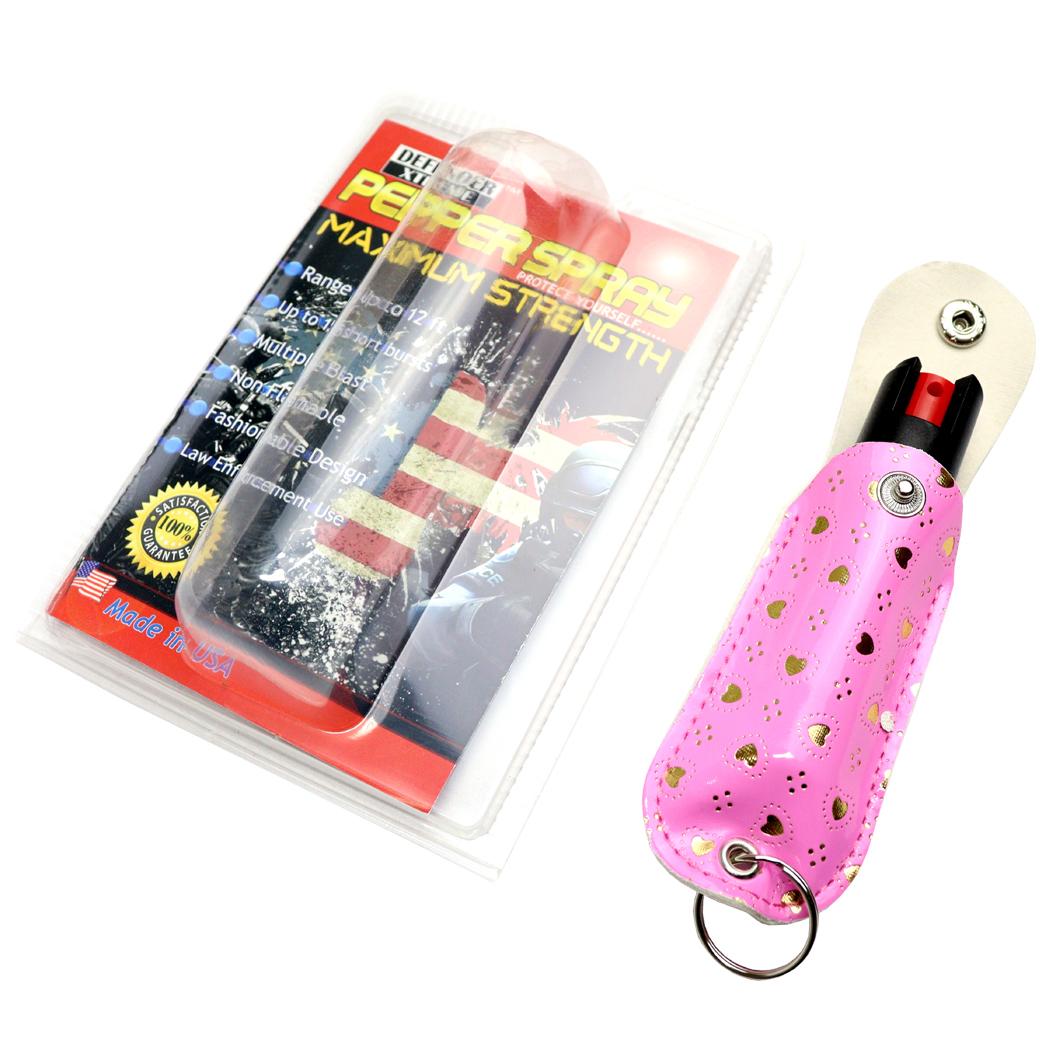 Defender-Xtreme 1/2 Oz Pepper Spray With Pink Heart Sheath & Key Chain image