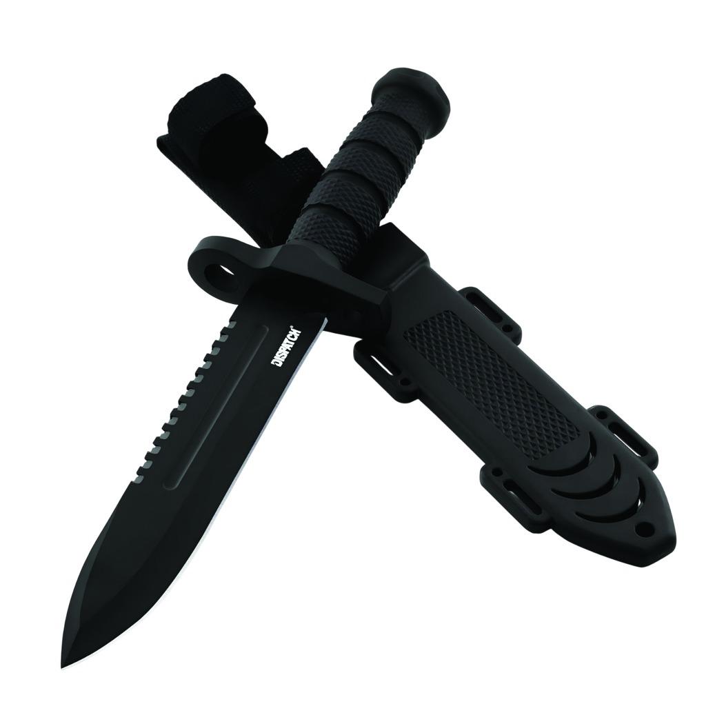 Dispatch 12 Inch Hunting Tactical Knife Stainless Steel Blade With Plastic Handle And Sheath