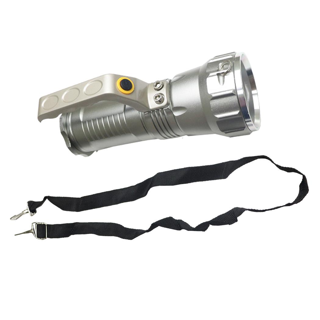 Hunt-Down Indoor Outdoor Zoom Adjustable 600 Lumens Silver Flashlight With Handle image